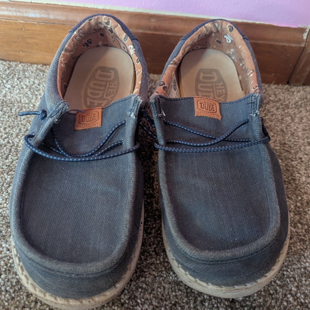 Hey Dude Kids Blue Casual Shoes Boys Wally Size YT3